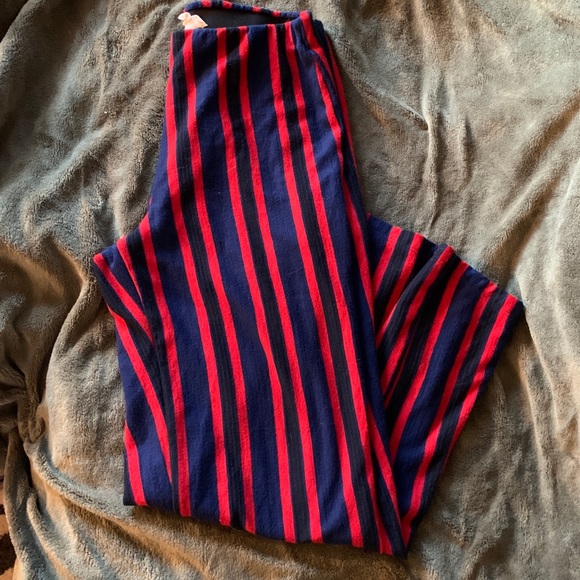 Silence and Noise Red and Blue stretch Ankle Pant - Picture 3 of 9